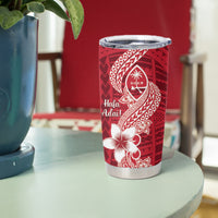 Hafa Adai Guam Tumbler Cup Polynesian Floral Red Pattern LT01 - Polynesian Pride