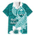 Hafa Adai Guam Family Matching Long Sleeve Bodycon Dress and Hawaiian Shirt Polynesian Floral Teal Pattern LT01 Dad's Shirt - Short Sleeve Teal - Polynesian Pride