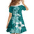 Hafa Adai Guam Family Matching Off Shoulder Maxi Dress and Hawaiian Shirt Polynesian Floral Teal Pattern LT01 - Polynesian Pride