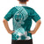 Hafa Adai Guam Family Matching Puletasi Dress and Hawaiian Shirt Polynesian Floral Teal Pattern LT01 - Polynesian Pride