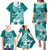 Hafa Adai Guam Family Matching Puletasi Dress and Hawaiian Shirt Polynesian Floral Teal Pattern LT01 - Polynesian Pride