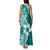 Hafa Adai Guam Family Matching Tank Maxi Dress and Hawaiian Shirt Polynesian Floral Teal Pattern LT01 - Polynesian Pride