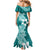 Hafa Adai Guam Mermaid Dress Polynesian Floral Teal Pattern LT01 - Polynesian Pride