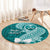 Hafa Adai Guam Round Carpet Polynesian Floral Teal Pattern LT01 - Polynesian Pride