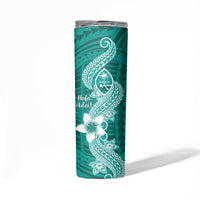 Hafa Adai Guam Skinny Tumbler Polynesian Floral Teal Pattern LT01 - Polynesian Pride