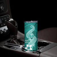 Hafa Adai Guam Skinny Tumbler Polynesian Floral Teal Pattern LT01 - Polynesian Pride