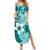 Hafa Adai Guam Summer Maxi Dress Polynesian Floral Teal Pattern LT01 Women Teal - Polynesian Pride