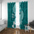 Hafa Adai Guam Window Curtain Polynesian Floral Teal Pattern LT01 With Grommets Teal - Polynesian Pride