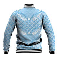 Baby Blue Mermaid Puakenikeni Maile Lei Baseball Jacket LT01 - Polynesian Pride
