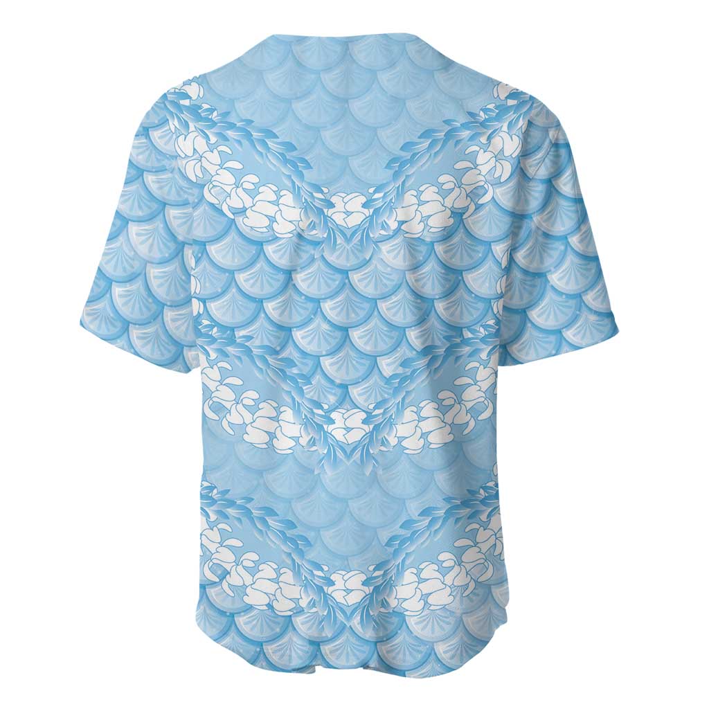 Baby Blue Mermaid Puakenikeni Maile Lei Baseball Jersey LT01 - Polynesian Pride