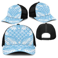 Baby Blue Mermaid Puakenikeni Maile Lei Baseball Net Cap LT01 - Polynesian Pride