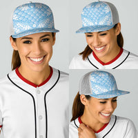 Baby Blue Mermaid Puakenikeni Maile Lei Baseball Net Cap LT01 - Polynesian Pride