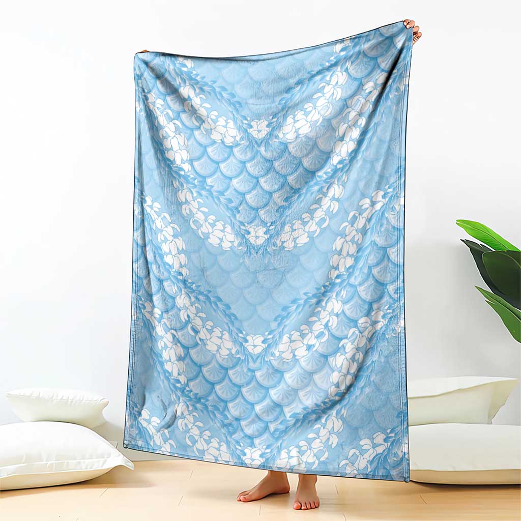 Baby Blue Mermaid Puakenikeni Maile Lei Blanket LT01 - Polynesian Pride