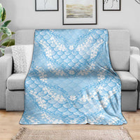 Baby Blue Mermaid Puakenikeni Maile Lei Blanket LT01 - Polynesian Pride