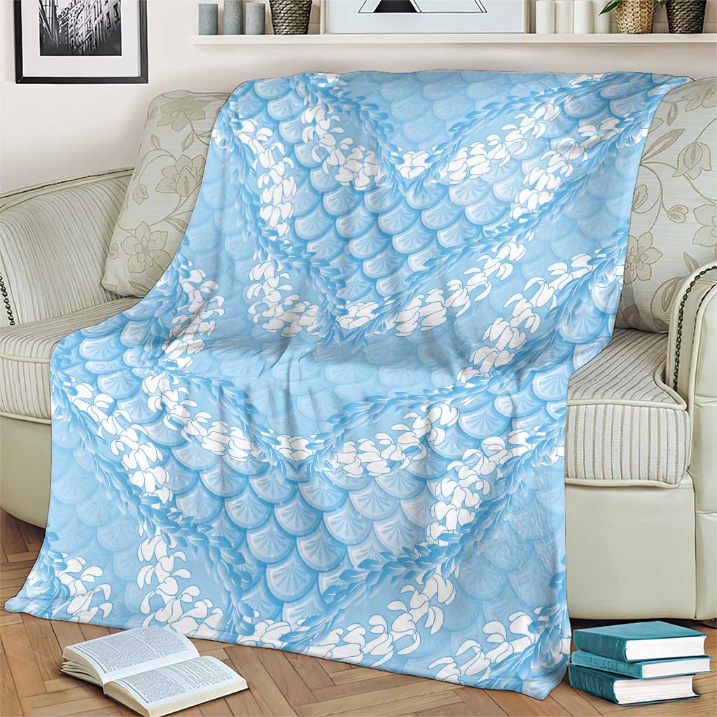 Baby Blue Mermaid Puakenikeni Maile Lei Blanket LT01 - Polynesian Pride