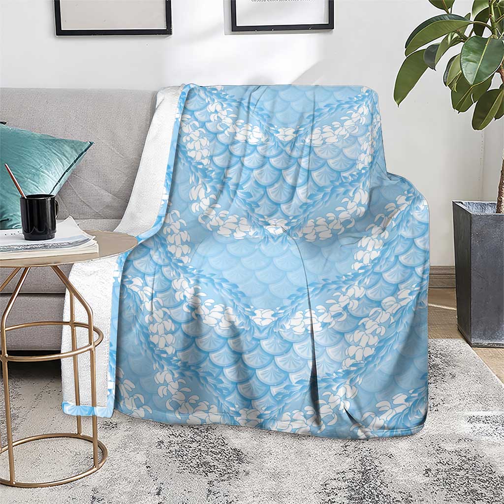 Baby Blue Mermaid Puakenikeni Maile Lei Blanket LT01 - Polynesian Pride
