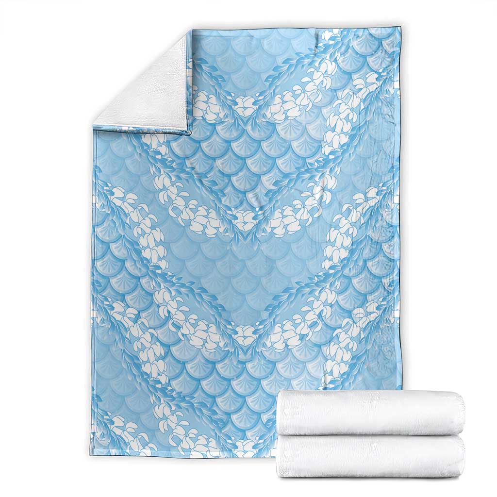 Baby Blue Mermaid Puakenikeni Maile Lei Blanket LT01 - Polynesian Pride