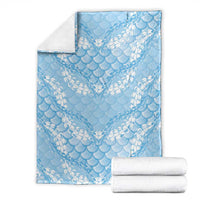 Baby Blue Mermaid Puakenikeni Maile Lei Blanket LT01 - Polynesian Pride