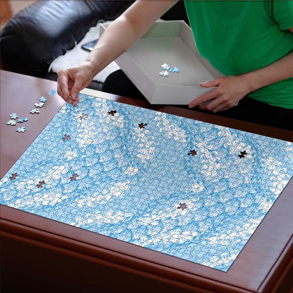 Baby Blue Mermaid Puakenikeni Maile Lei Puzzle LT01 - Polynesian Pride