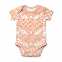 Apricot Mermaid Puakenikeni Maile Lei Baby Onesie LT01 Apricot - Polynesian Pride