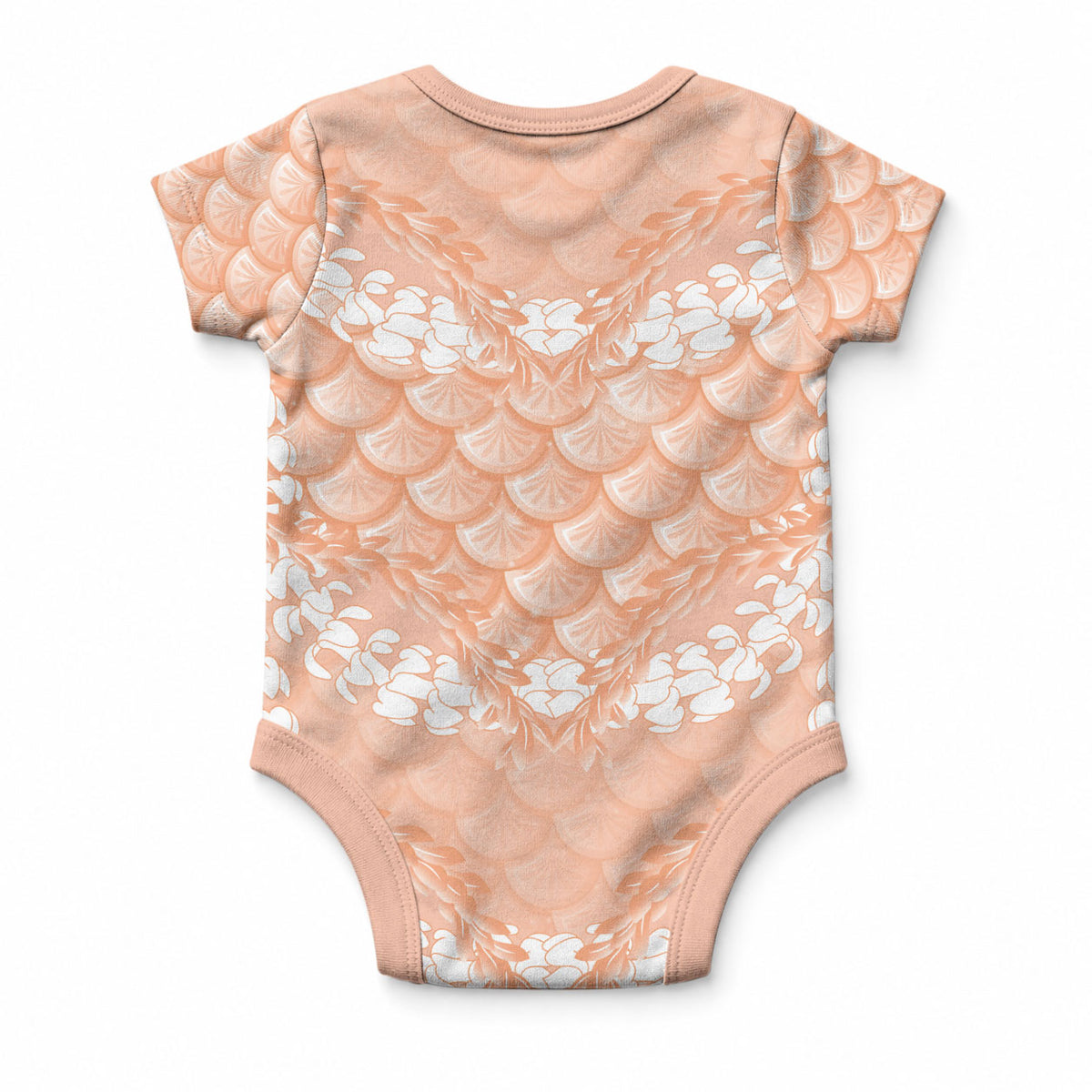 Apricot Mermaid Puakenikeni Maile Lei Baby Onesie LT01 - Polynesian Pride