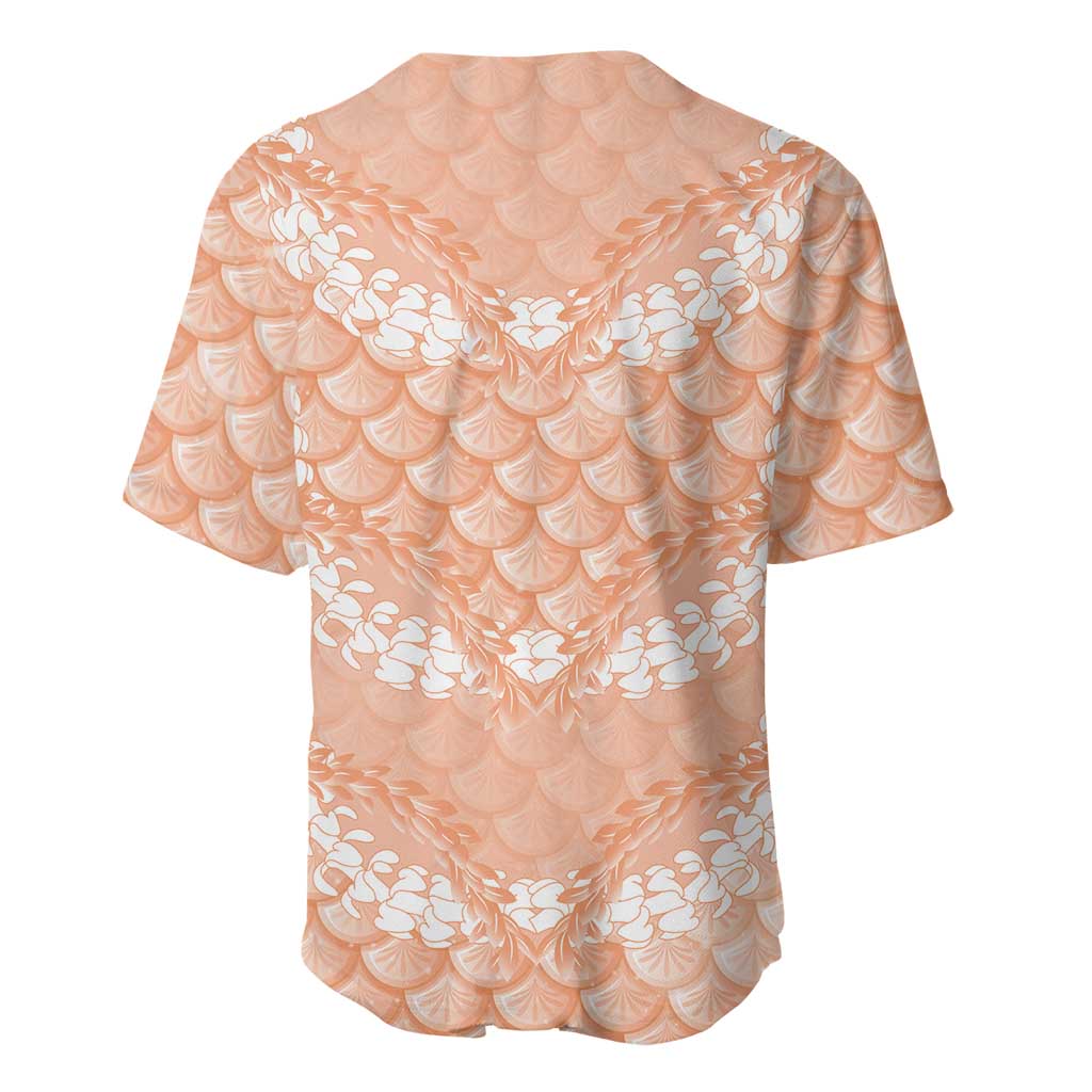 Apricot Mermaid Puakenikeni Maile Lei Baseball Jersey LT01 - Polynesian Pride