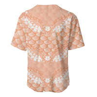Apricot Mermaid Puakenikeni Maile Lei Baseball Jersey LT01 - Polynesian Pride
