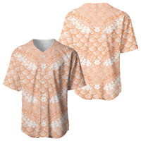 Apricot Mermaid Puakenikeni Maile Lei Baseball Jersey LT01 - Polynesian Pride