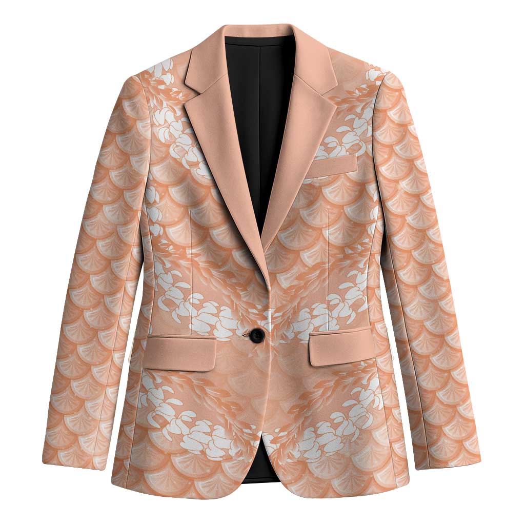 Apricot Mermaid Puakenikeni Maile Lei Blazer LT01 Unisex Apricot - Polynesian Pride