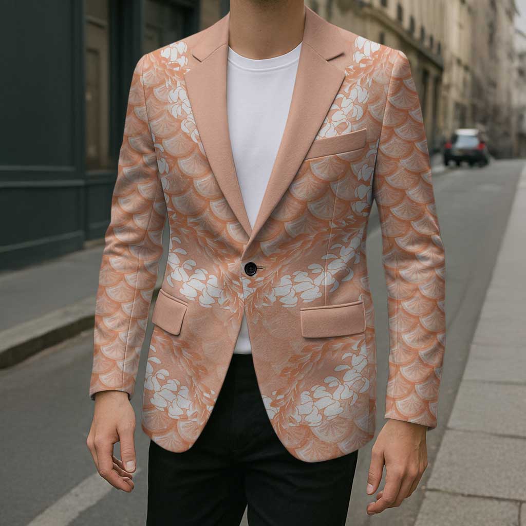 Apricot Mermaid Puakenikeni Maile Lei Blazer LT01 - Polynesian Pride
