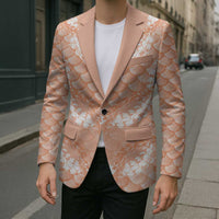 Apricot Mermaid Puakenikeni Maile Lei Blazer LT01 - Polynesian Pride