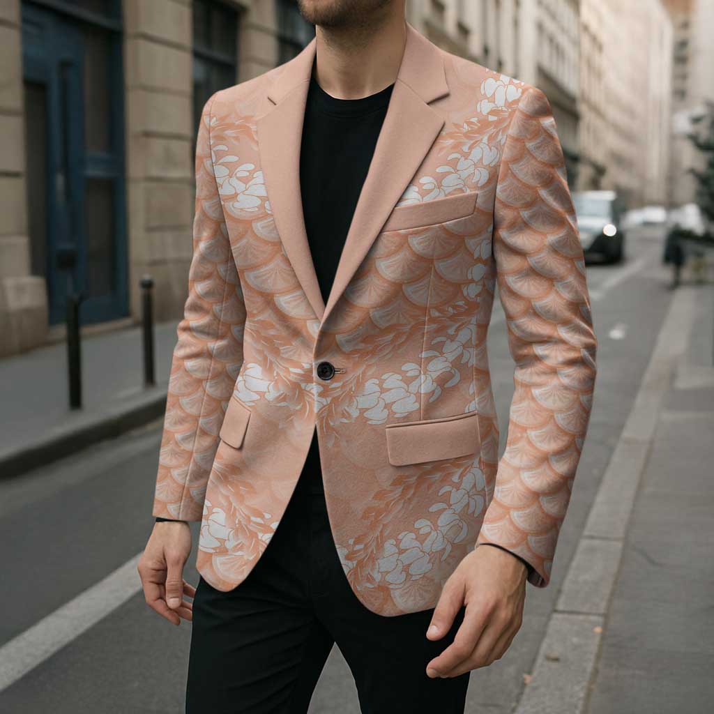 Apricot Mermaid Puakenikeni Maile Lei Blazer LT01 - Polynesian Pride