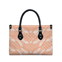 Apricot Mermaid Puakenikeni Maile Lei Leather Bag LT01 - Polynesian Pride