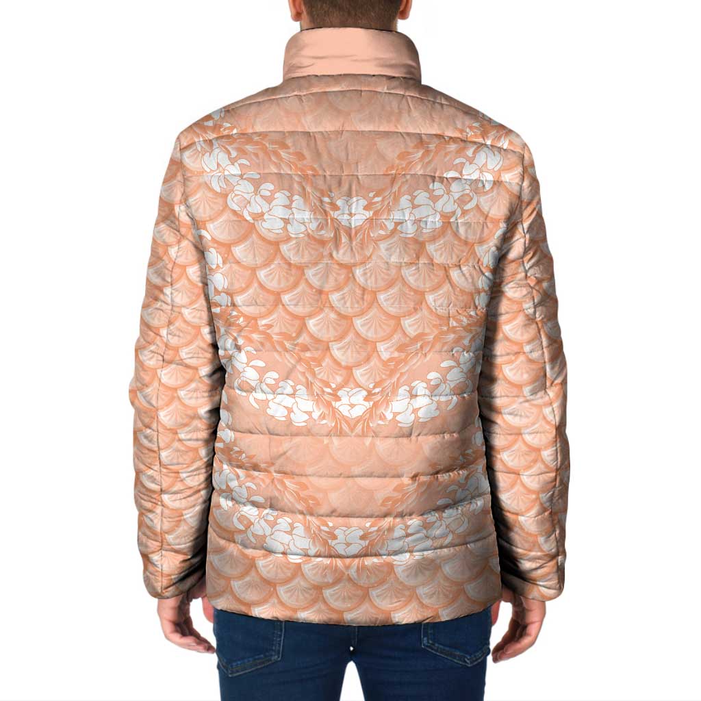 Apricot Mermaid Puakenikeni Maile Lei Padded Jacket LT01 - Polynesian Pride
