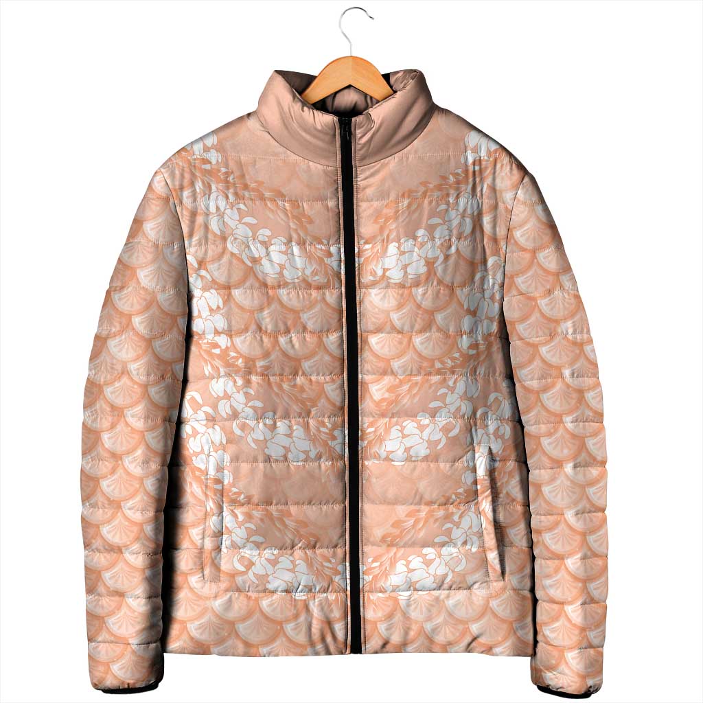 Apricot Mermaid Puakenikeni Maile Lei Padded Jacket LT01 - Polynesian Pride