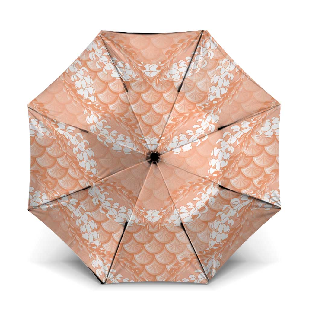 Apricot Mermaid Puakenikeni Maile Lei Umbrella LT01 One Size Folded 11.42 inch Opened Diameter 37.4 inch Apricot - Polynesian Pride