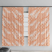 Apricot Mermaid Puakenikeni Maile Lei Window Curtain LT01 With Hooks Apricot - Polynesian Pride