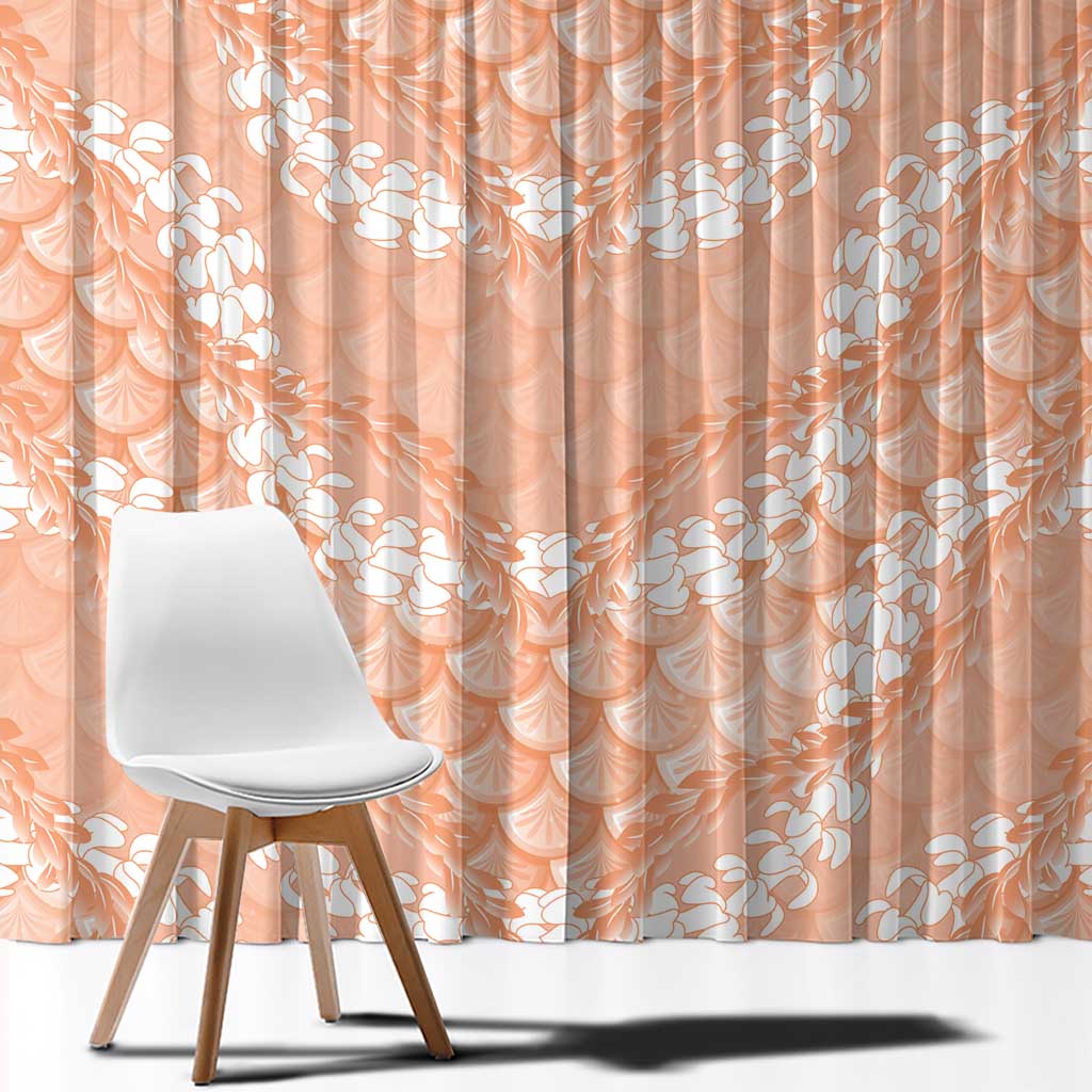 Apricot Mermaid Puakenikeni Maile Lei Window Curtain LT01 - Polynesian Pride
