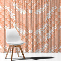 Apricot Mermaid Puakenikeni Maile Lei Window Curtain LT01 - Polynesian Pride