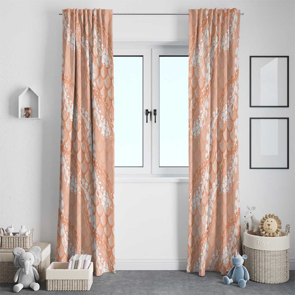 Apricot Mermaid Puakenikeni Maile Lei Window Curtain LT01 - Polynesian Pride