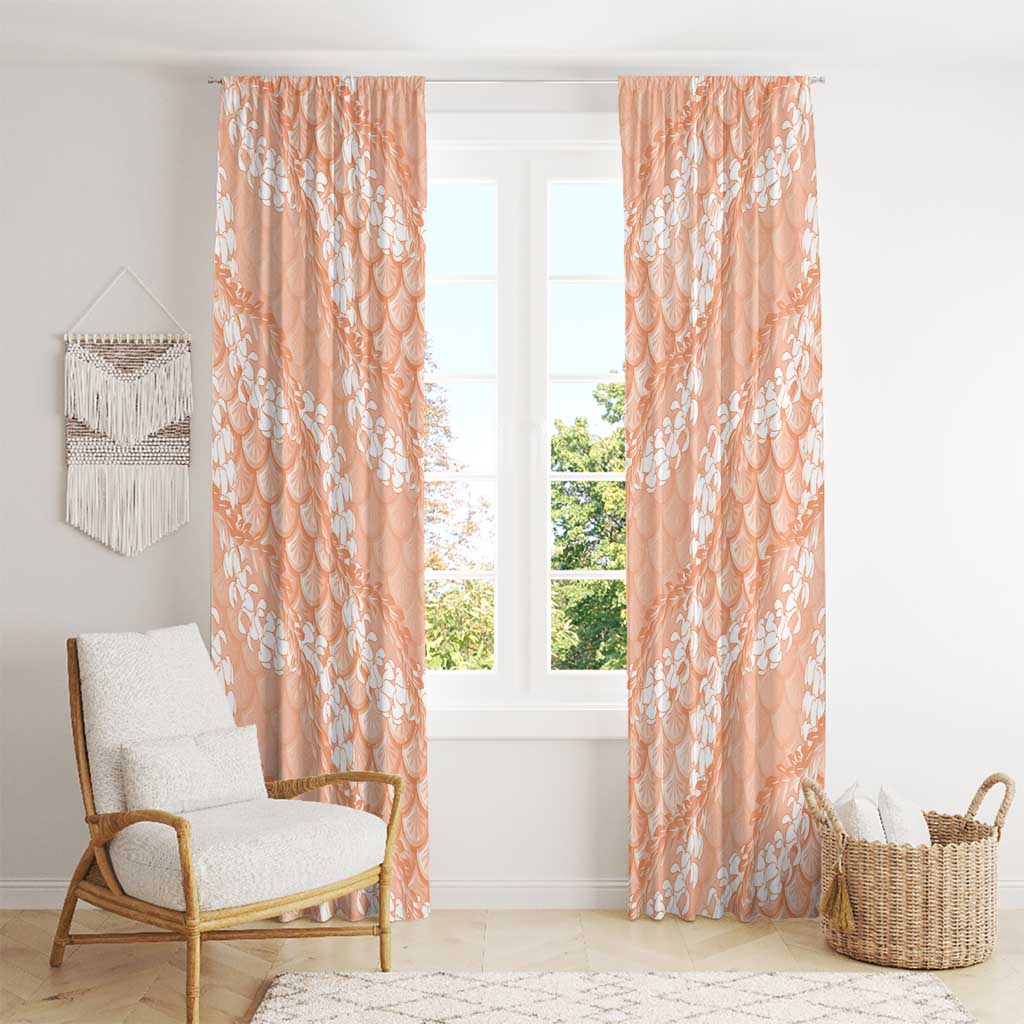 Apricot Mermaid Puakenikeni Maile Lei Window Curtain LT01 - Polynesian Pride