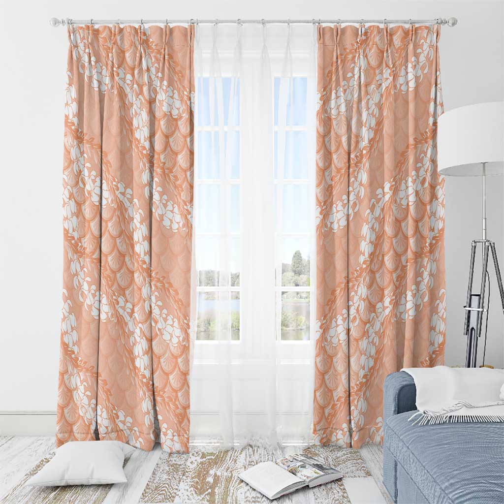 Apricot Mermaid Puakenikeni Maile Lei Window Curtain LT01 - Polynesian Pride