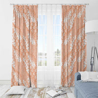 Apricot Mermaid Puakenikeni Maile Lei Window Curtain LT01 - Polynesian Pride