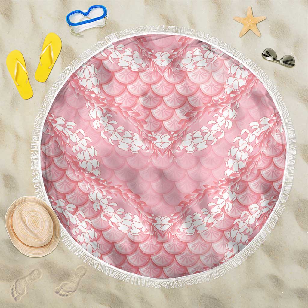 Soft Pink Mermaid Puakenikeni Maile Lei Beach Blanket LT01 One Size 150cm Pink - Polynesian Pride