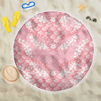Soft Pink Mermaid Puakenikeni Maile Lei Beach Blanket LT01 One Size 150cm Pink - Polynesian Pride