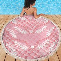 Soft Pink Mermaid Puakenikeni Maile Lei Beach Blanket LT01 - Polynesian Pride