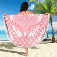 Soft Pink Mermaid Puakenikeni Maile Lei Beach Blanket LT01 - Polynesian Pride