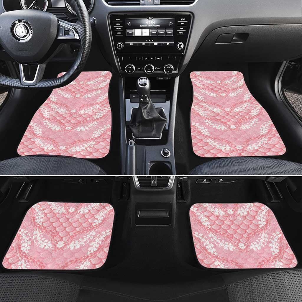 Soft Pink Mermaid Puakenikeni Maile Lei Car Mats LT01 Set 4pcs Pink - Polynesian Pride