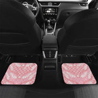 Soft Pink Mermaid Puakenikeni Maile Lei Car Mats LT01 Set 2pcs - Back Pink - Polynesian Pride