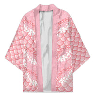 Soft Pink Mermaid Puakenikeni Maile Lei Kimono LT01 Unisex Pink - Polynesian Pride